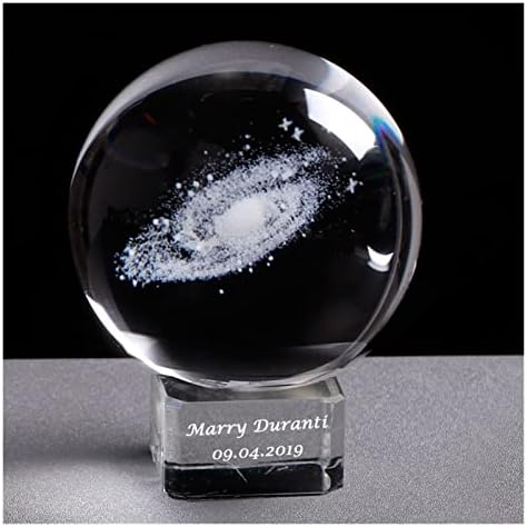 Кристална топка върху стъклена основа HIKJE, Топка на Слънчевата система, Декорация във формата на кълбо на Галактиката,