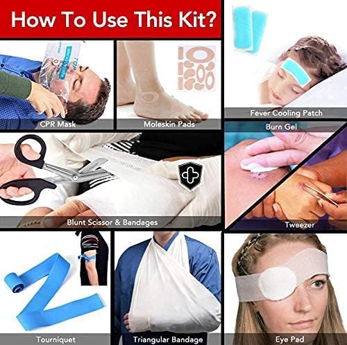 Kitgo Мини-аптечка за първа помощ, подарък за лекари, родители, туристи, катерачи Компактен Медицински авариен комплект