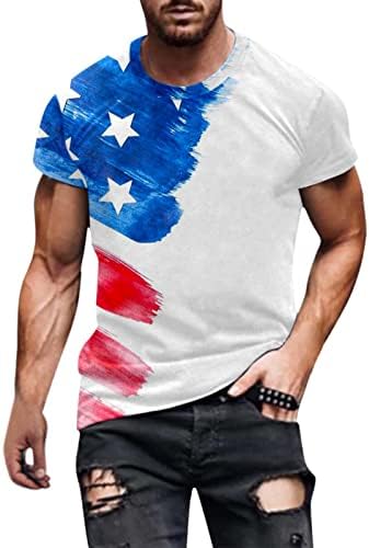 Мъжки ризи с къс ръкав HDDK 4th of July Soldier с принтом Хартата на САЩ, Летни Спортни Патриотични фланелки с шнур мускулите