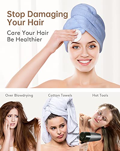 YFONG 3 Опаковки Кърпи За Изсушаване на коса, Кърпа за коса с Пуговицей, Супер Впитывающее Кърпа от Микрофибър за Къдрава Коса, бързо съхнещи Маски за Коса, за жени и Мо?