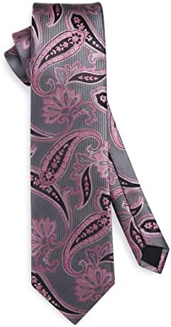 Мъжки Вратовръзки HISDERN с петна Вратовръзки, Класически Удължен Вратовръзка на Цветчета и Квадратен Джобен
