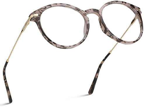 WearMe Pro - Женски Кръгли Очила, блокиране на синя светлина, с модерен метален дужкой - Блокер ултравиолетовите лъчи и синята