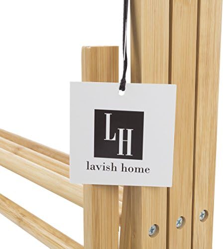 Луксозна Домашна бамбук простор за дрехи - Сгъваема и компактна за вътрешно / външно използване-Преносима дървена стойка за