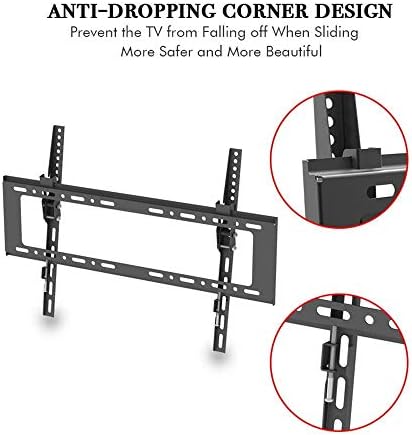 Стенни стойки за телевизор от неръждаема стомана за повечето плоски извити телевизори с диагонал 32-70 инча, Стенни поставка за телевизор с височина до 50 кг, регулиру
