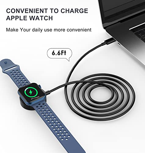 за зарядно устройство Apple Watch USB-C Кабел 6,6 фута /2 м, бързо зарядно устройство iWatch, Безжичен Магнитен