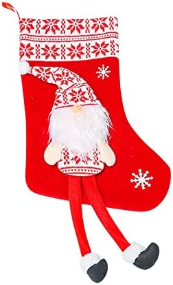 Коледни чорапи FUDAO, Два стил, Дълги чорапи, Окачени чорапи за камината, декоративни чорапи под формата на Снежинки, Дядо