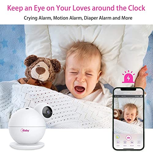 Интелигентен следи бебето iBaby i2 Дишане и монитор за детски фотоапарат iBaby M8 2K, нощно виждане, двупосочен разговор, съвместимо с вашия смартфон.
