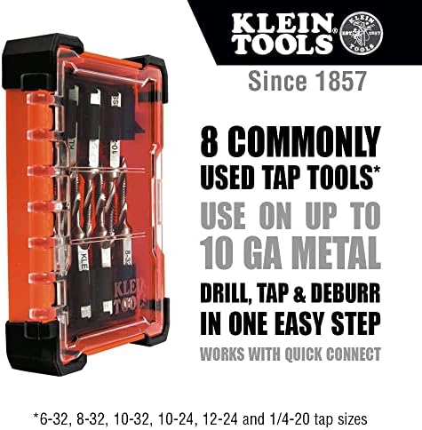 Klein Tools 32217 Набор от инструменти за пробиване на метчиков, 8 позиции, За алуминий-Мед-Мед-Пластмаса-мека