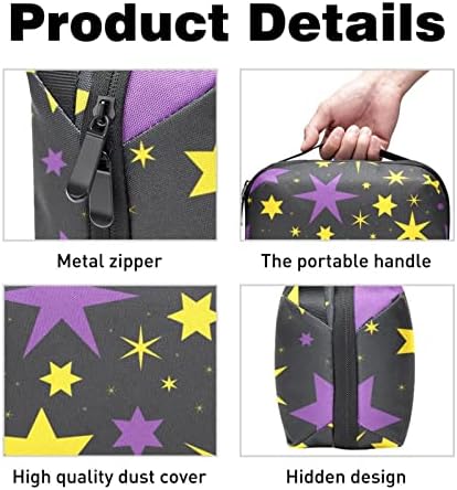 Водоустойчиви козметични чанти, Пътни козметични чанти с Виолетово-Жълто Модел Магическа Звезда, Многофункционални Преносими, козметични чанти, Косметичка За Съх
