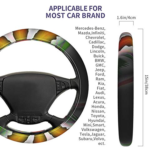 Универсален 15-инчов силиконов калъф за авто волана Cool Rasta Marijuana Leaf, подходящи за жени, здрав и нескользящий