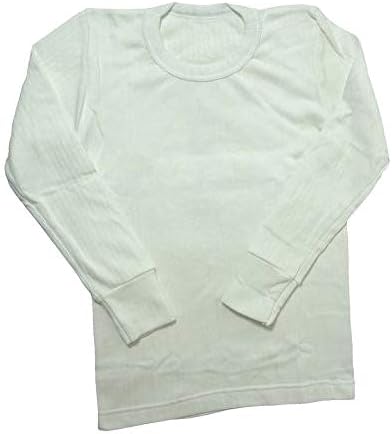 Универсална Текстил термоодежда за малки момчета, тениска с дълги ръкави (британски производство) (Гърди: 14-16 инча (възраст 2-3)) (бял)