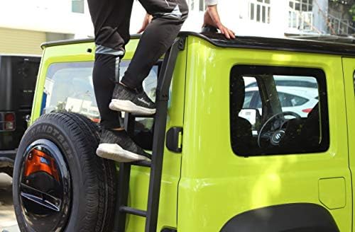 Artudatech Автомобили Алуминиева Задна Врата на Автомобила Стълба За Изкачване на Черен Подходящ за Suzuki Jimny 2019 +