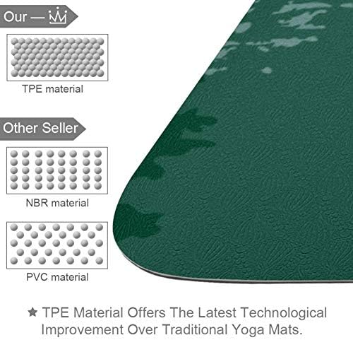 Много дебело килимче за йога с шарени Иглолистна гора 6 мм, екологично Чисти Постелки за упражнения от ТПЭ,