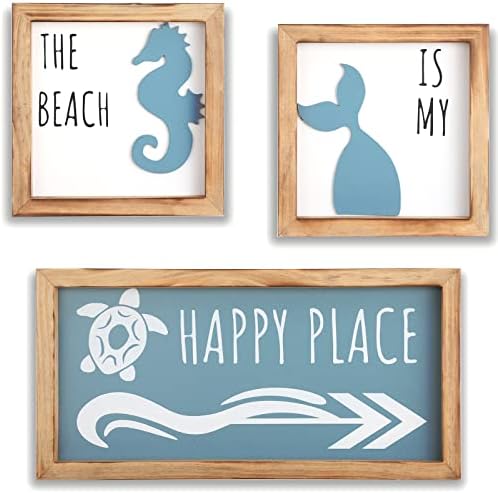 Кутия за декор на банята SOMTO Beach и Комплект от 3 Теми Плажен стенен декор