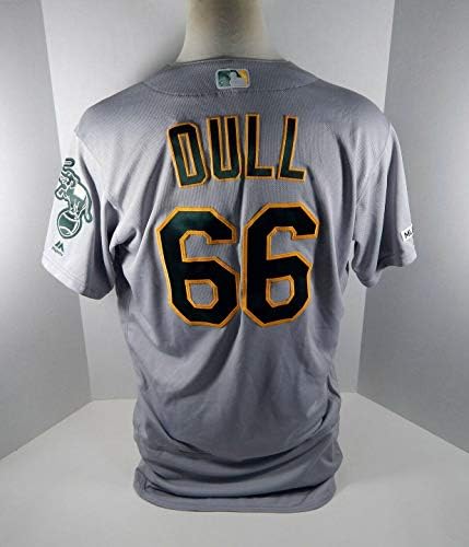 2019 Oakland A ' s Athletics Ryan Dull #66 Game Пусна Сива Жилетка 150 P - Използваните в игрите на тениски, MLB