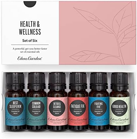 Набор от етерични масла Edens Garden Health & Wellness, 6 броя, Най-добър семеен комплект за ароматерапия