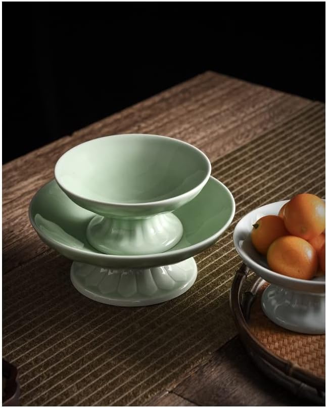 ygqzm Creative Zen Голяма Чиния, Китайската Чаена чинийка на високи крака, Пещ за печене, Става Плод на една плоча, Плоча за