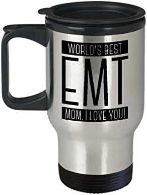 Забавна Чаша за пътуване EMT Мама на Деня на майката, 14 унции, С изолация - най-Добрата в света мама - Уникален подарък под