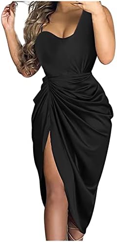 Дамски рокли FQZWONG с открити рамене 2023, Ежедневни Летни Елегантни Вечерни Рокли за Жени, Вечерна Секси Сватбена Рокля за