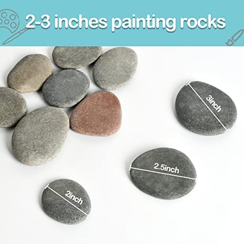 Simetufy 25 бр. Речни камъни за рисуване, 2-3 Камъни за рисуване, Плоски и гладки камъни за рисуване, Естествени