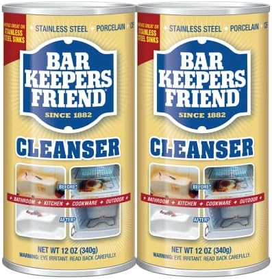 Прахово почистващо средство Bar Keepers Friend (12 унции) - Универсален почистващ препарат и препарат За баня, кухня и външно