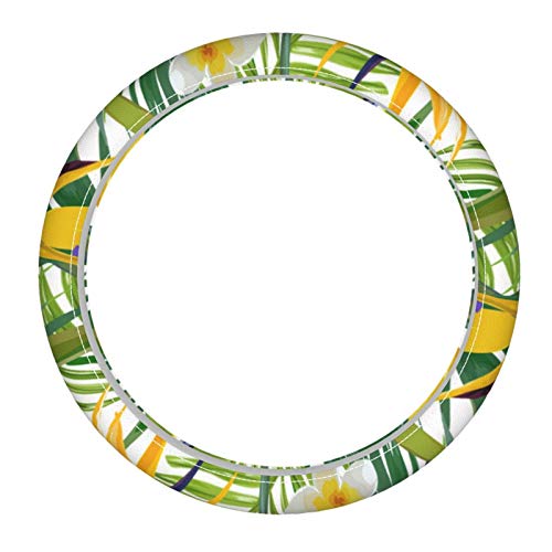 Тропически Палмови листа, Цветя Безшевно Фоново Кръста изображение_ 15-инчов 3D общото покритие на волана, изкуствена