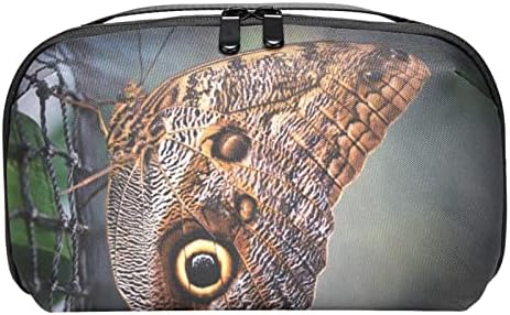 Скъпа Дамска Чанта за тоалетни принадлежности с Динозавром Trex, който Играе с Пеперуда, Водоустойчив Кожен Органайзер