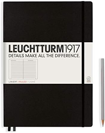 LEUCHTTURM1917 - Записная награда Master Classic формат А4+ в Твърди корици с линийка (тъмно син) - 235 Номерирани страници