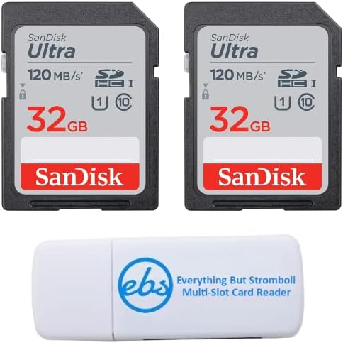 SD карта SanDisk Ultra SDHC 32 GB (2 комплекта) Работи с беззеркальной камера Olympus OM System OM-1 (SDSDUN4-032G-GN6IN)