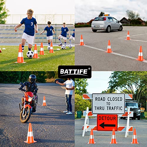 BATTIFE Оранжеви Конуси безопасността на движението по пътищата 15 инча, места за паркиране, Шишарки с Отразяващи