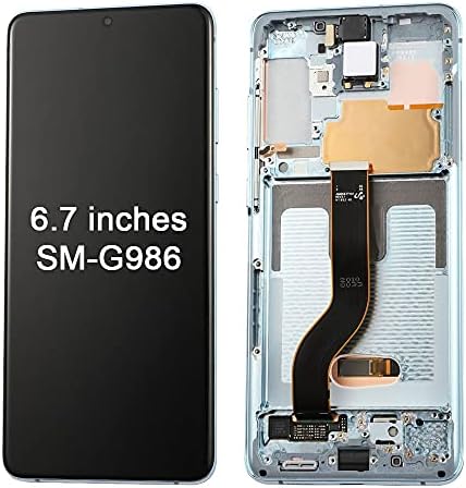 LCD екран на мобилен телефон YUFON подходящ за Galaxy S20 SM Plus-G986 AMOLED (сив) резервни Части за ремонт на Сензорен