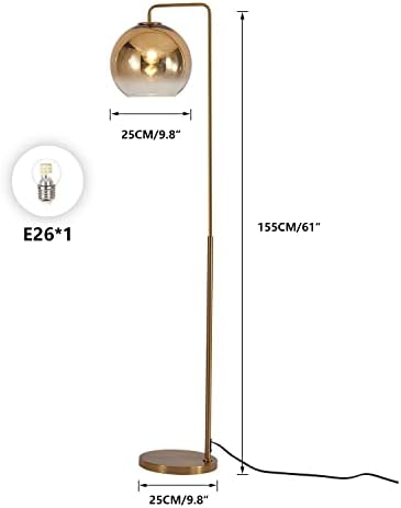 KCO Lighting Модерен Градиентный Златен Лампиона Стъклен Глобус led Лампа Високо Поле Средата на века, Акцентное