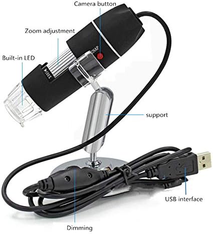 Teerwere Ръчно микроскоп с увеличение на Ендоскоп led USB 2.0 Дигитален Микроскоп Мини Камера с Метална стойка USB