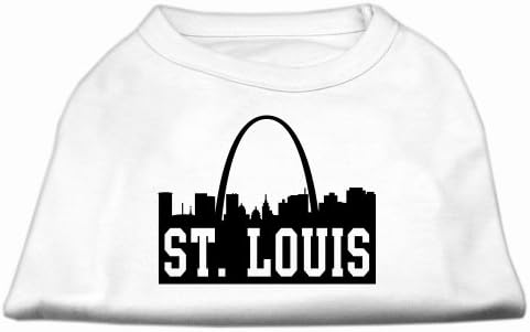 Тениска с трафаретным принтом St Louis Skyline, Бял, Мед (12)