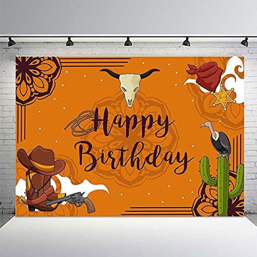 MEHOFOND Дивия Запад Каубой рожден ден на фона на западните рожден ден украси банер крава кактус декор череп козметика