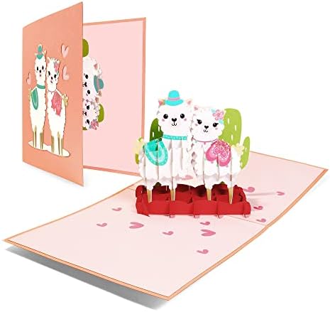 Сладък всплывающая картичка с 3D лама | за годишнина, рожден Ден, на Участието, сватба или Ден, моминско парти | г-жа | за