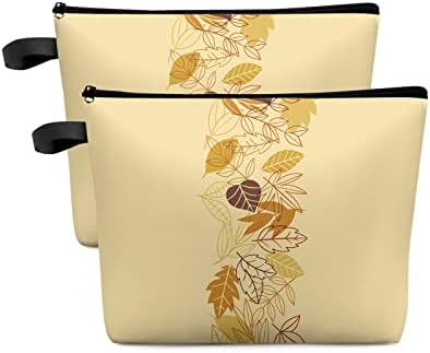 Lsrtoss Farm чанта за грим с Есенното Кленов Лист - Голямата Голям Пътна Косметичка за жени и мъже, Чанта-Органайзер