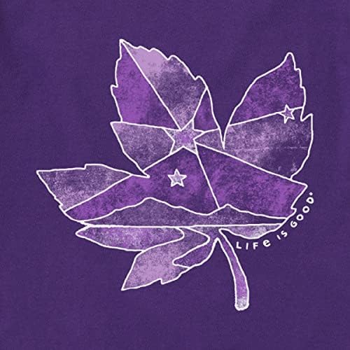Животът Е Красив. Женска тениска Trippy Leaf LS Crusher, Тъмно-Лилаво, XX-Large
