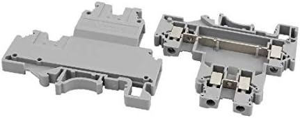 X-DREE 10шт Двустепенна клеммная блок за закрепване към DIN релса UKKB5 600V 32A 28-10AWG сив цвят (10шт Блок клеммных