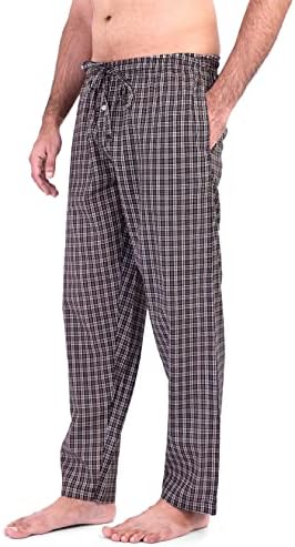 Пижамные панталони в клетка за мъже - Пижамные панталони от памук - Тъкани Пижами, Леки Панталони за почивка за мъже
