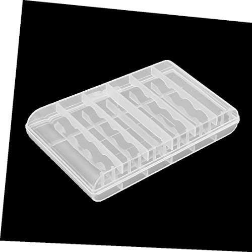 Кутия за съхранение на батерии X-DREE от прозрачна бяла пластмаса за 6 батерии тип АА/8 батерии тип ААА (Caja