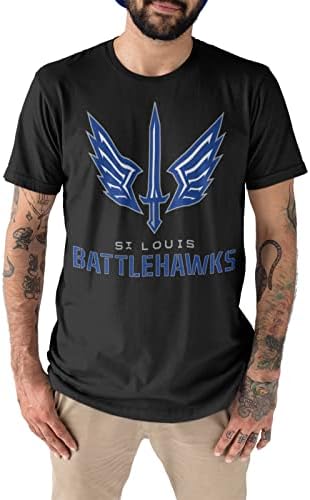 Мъжки t-shirt St Louis Battlehawks, Памучни Блузи с кръгло деколте и Къс Ръкав, Тениска С Принтом