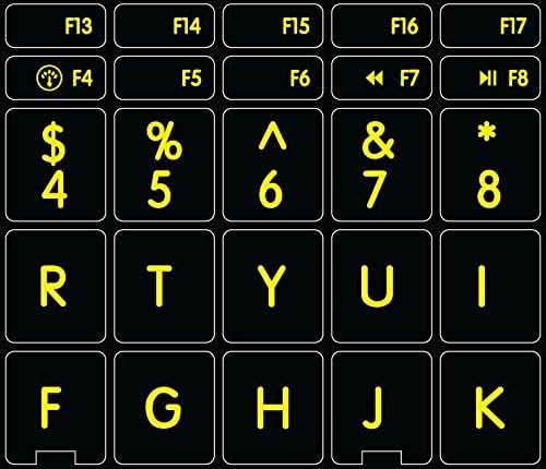 Луминесцентни и флуоресцентни Мак английски САЩ букви горния случай клавиатура стикер нов ламиниран