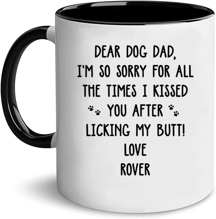 Забавен Подарък За Татко Куче С Персонализирани Потребителски Име Чаша За Баща Кучета Гледаме Един Друг В Очите, Докато аз Каква Чаша на Ден на Бащата Коледна Керам