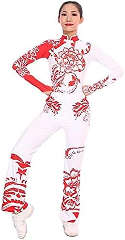 Червено-бял костюм модел, трика за акробатической гимнастика, тренировъчен костюм за състезания за момичета