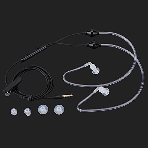 Слушалки с въздушна тръба KUIDAMOS, слушалки със защита от радиация 3,5 мм, вграден микрофон, Поддръжка на режим на CTIA/OMTP,