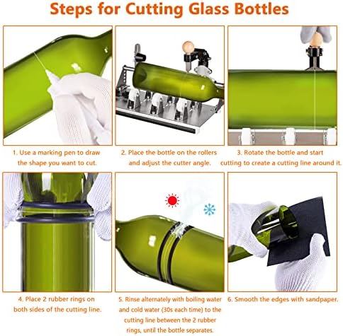 MiiMOO Нож за стъклени бутилки - Актуализиран набор от инструменти за рязане на стъкло с ръцете си за всички различни
