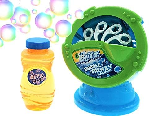 Машина за сапунени мехури Блиц Premium Bubbles Bubble Frenzy за деца (1 бр.) от JA-BG, доказана на безопасността на американската марка Bubble Toy Toddlers & Baby Fun. Украса за парти в чест на рож?