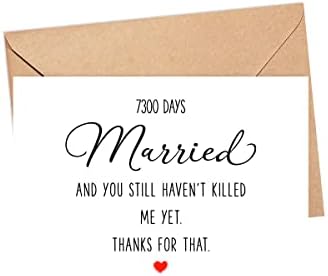 DiandDesignGift пощенска Картичка в 7300 дни на брака - Забавна Картичка На 20-тата годишнина от сватбата - пощенска Картичка На 20-годишна годишнина от Мъж на Жена Пара - Подаръ