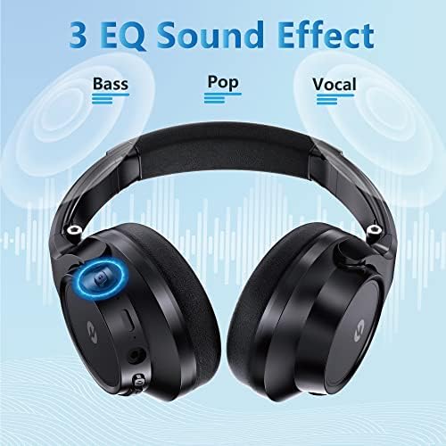 Безжични слушалки Emuael Bluetooth, време на възпроизвеждане 70 часа и 3 музикални режима на еквалайзера, режийни слушалки